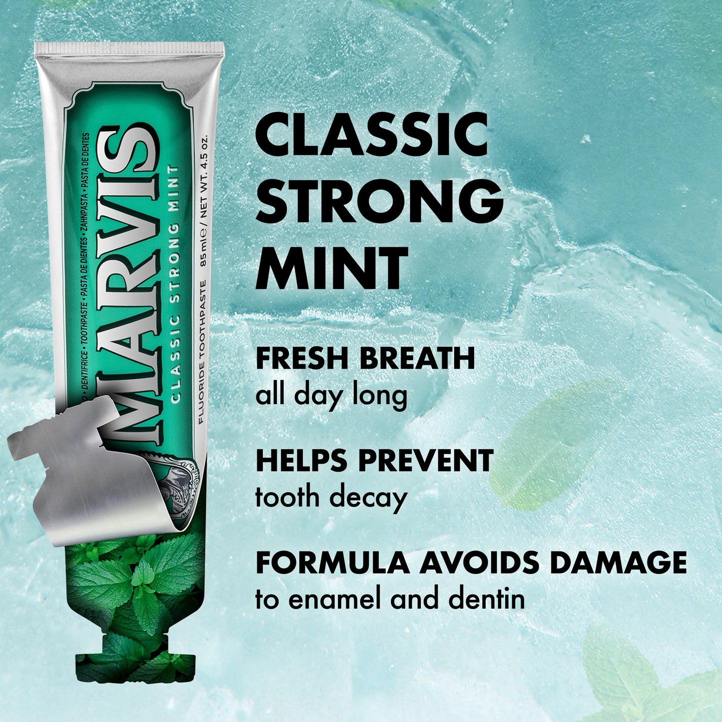 - Marvis Classic Strong Mint Toothpaste | 85 ml | Sensational Flavoured Toothpaste -