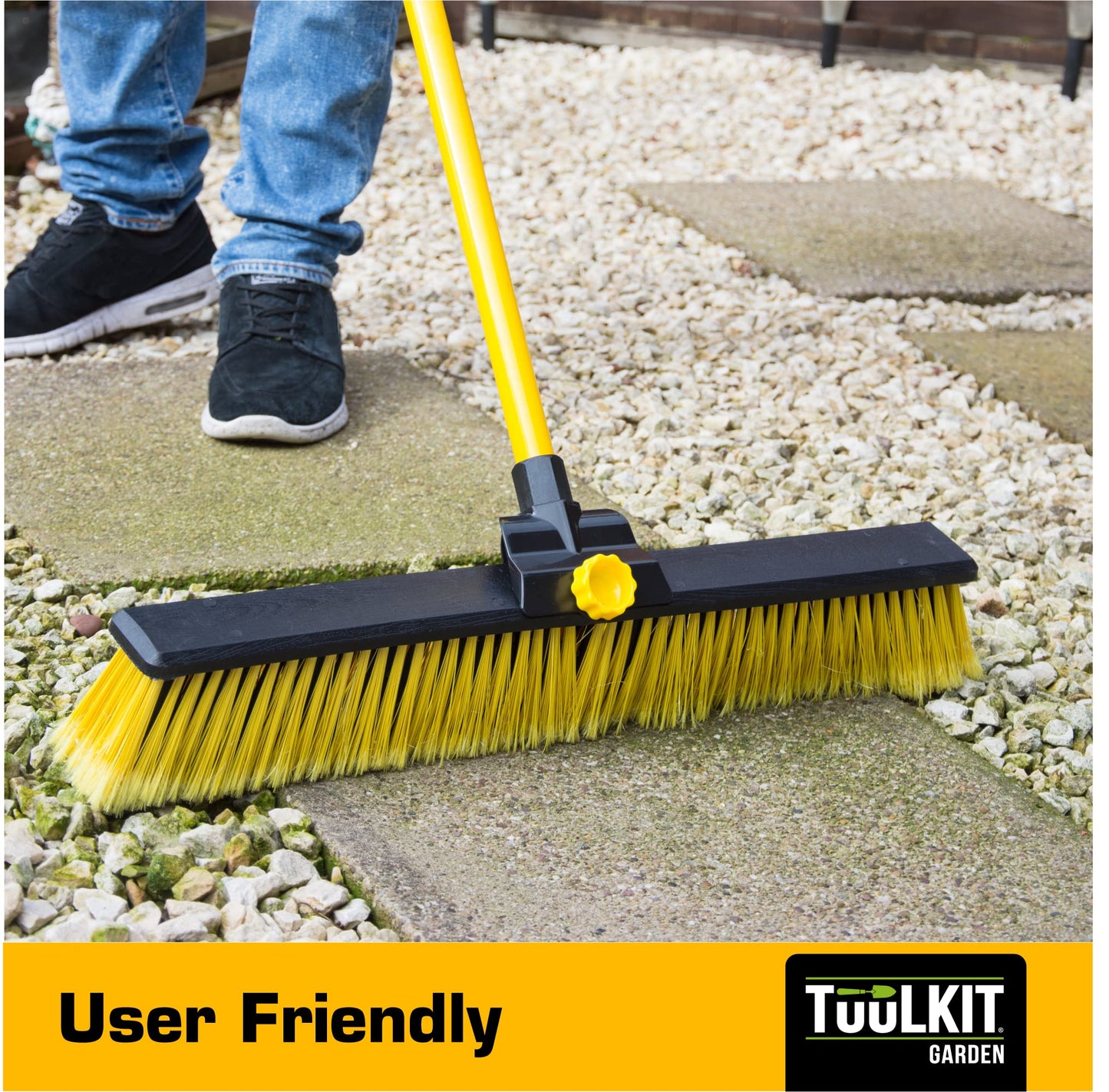 - Heavy Duty Garden Brush Yard Brush | Industrial Garden Broom | Telescopic Handle Stiff Yard Brush | Hard brush for yard, garden, terrace | 145 cm long adjustable handle Yard Broom -