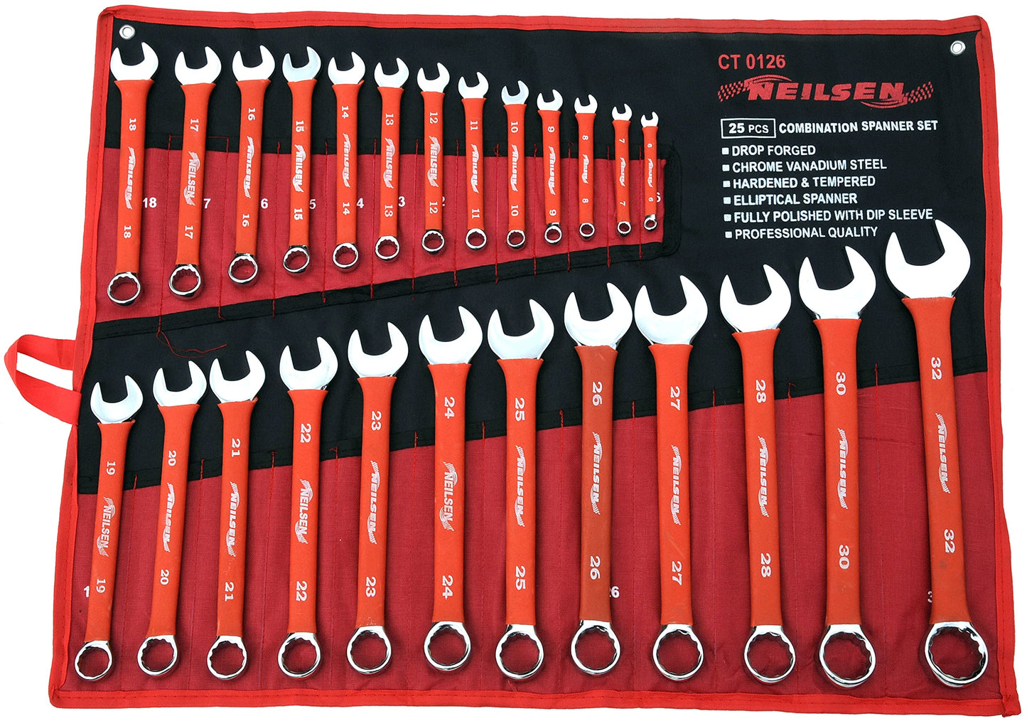 - Neilsen CT0126 6-32 mm | Combination Spanner Set | (25-Piece) -