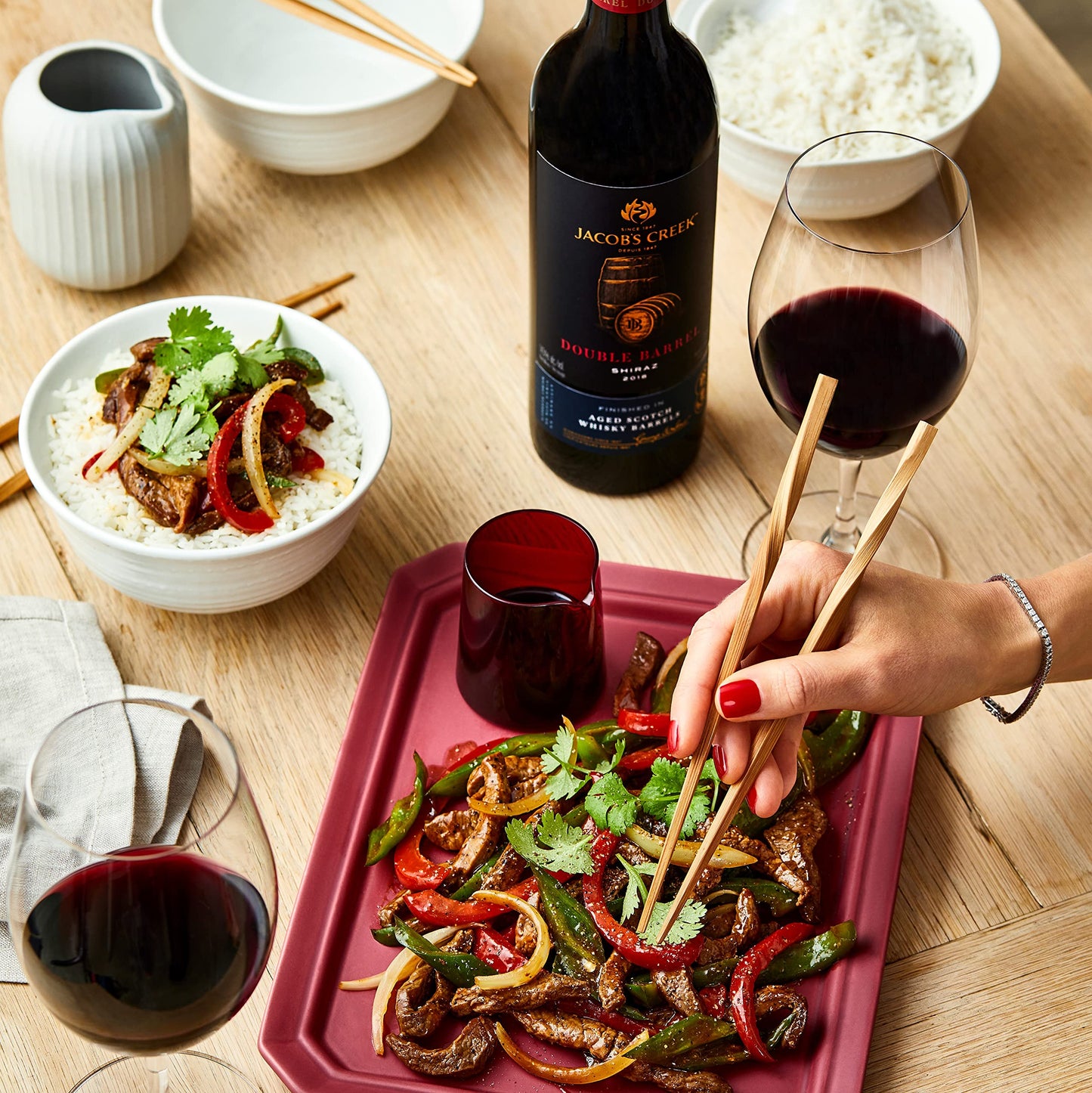 - Jacob's Creek Double Barrel Matured Shiraz Red Wine | 75 cl -