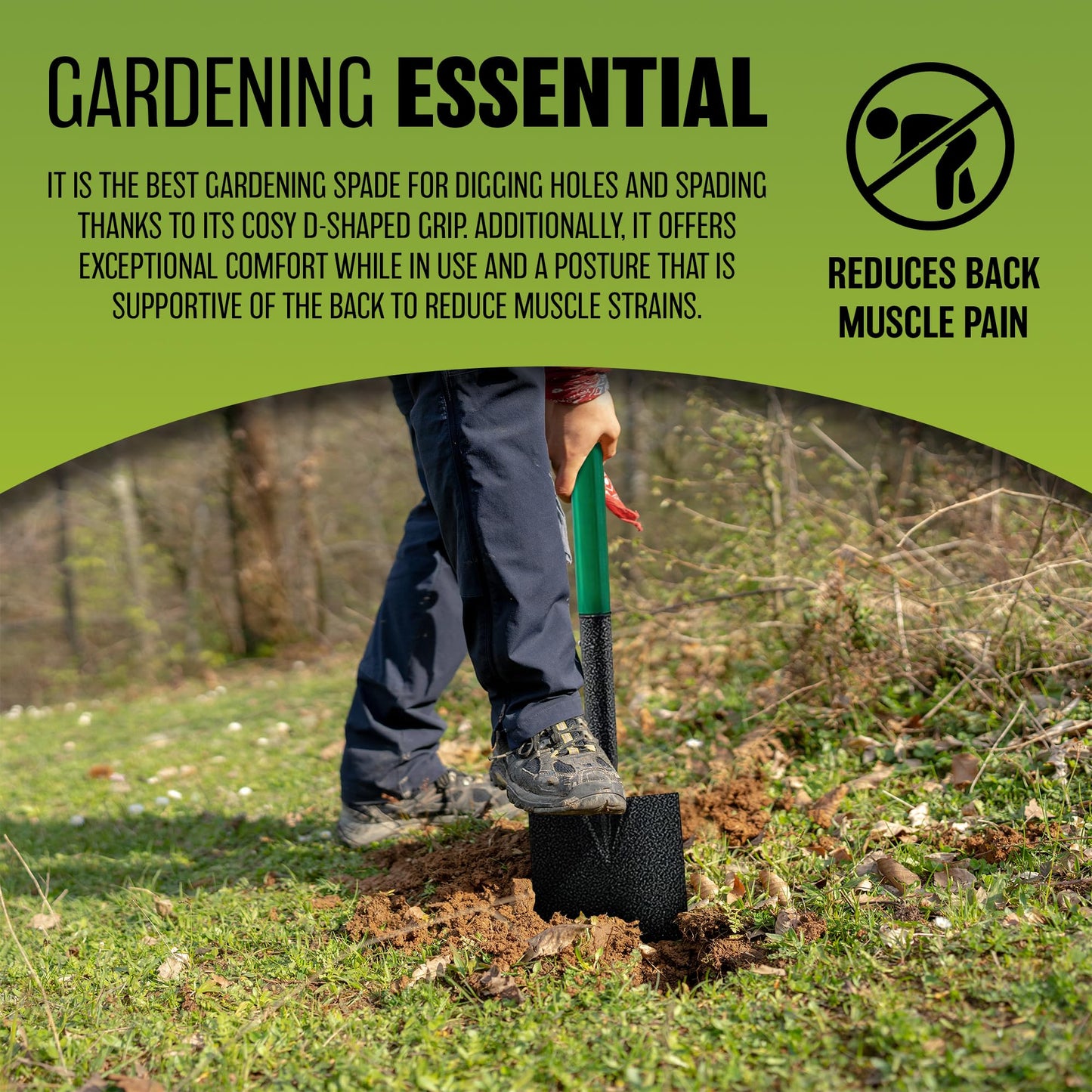 - Digging Shovel | Steel Gardening Soil Border Spade -
