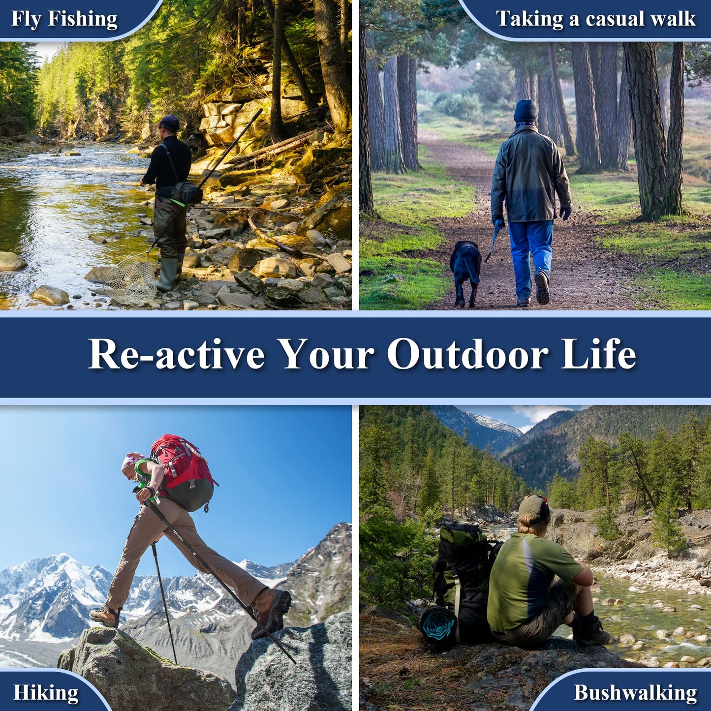 - TheFitLife Hiking Walking Trekking Poles | 2 Pack | Antishock And Quick Lock System -