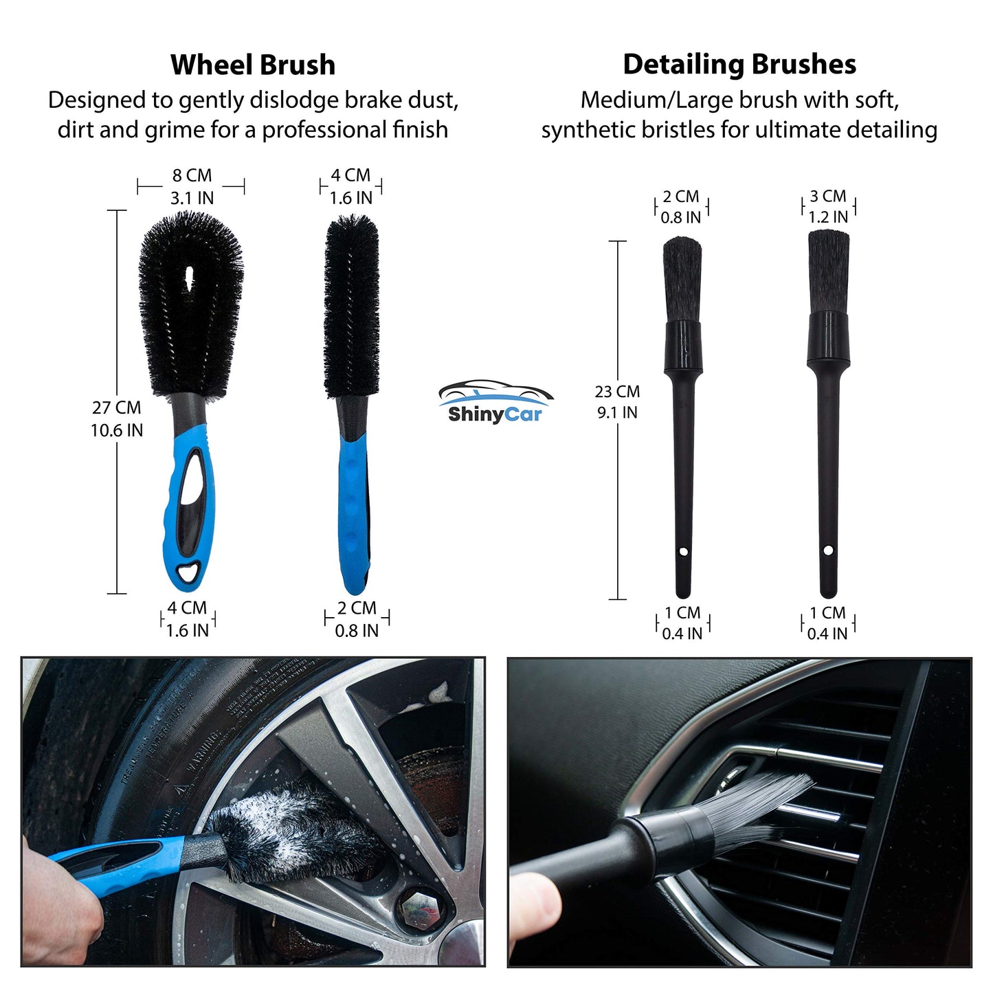 - ShinyCar® UK | Premium Car Washing Kit With Bag | Microfibre Valet Wash Mitts, Large Exterior Drying Towel, Waffle Cloths, Alloy Wheel Cleaning Brush, Detailing Brushes, Valeting Product Gift Set -