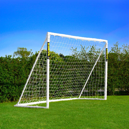 - FORZA 8ft x 6ft Football Goal | Ready, Set, Goal! | All Weather uPVC Football Goals – Optional Target Sheet, Football & Carry Bag Included (Goal Only) -