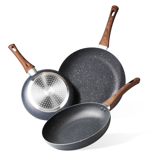 - Nuovva Induction Hob Pan Set | 3pcs Non Stick Chefs Pans –