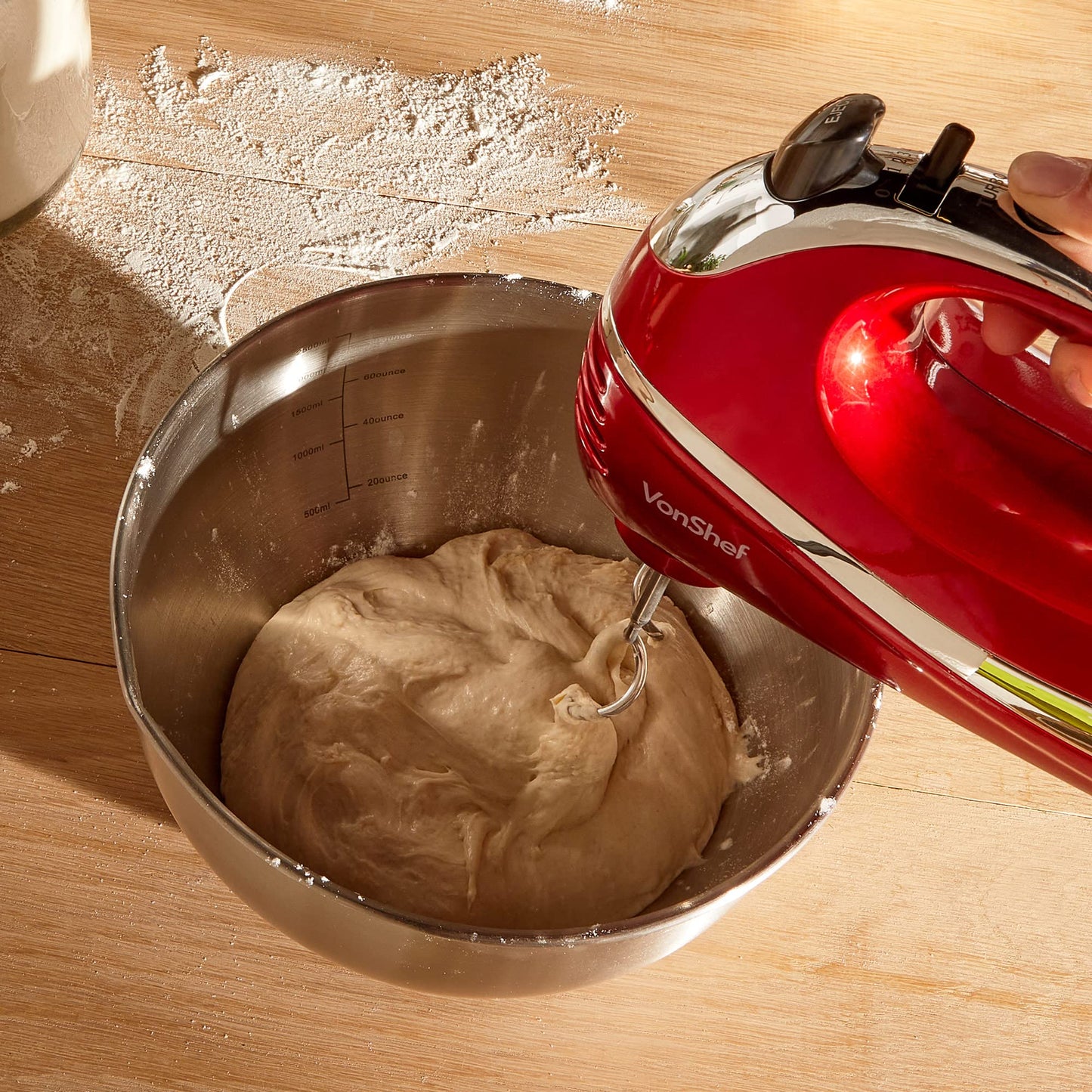 - VonShef Hand Mixer Electric Whisk – Food Mixer for Baking with 5 Speeds, 300W