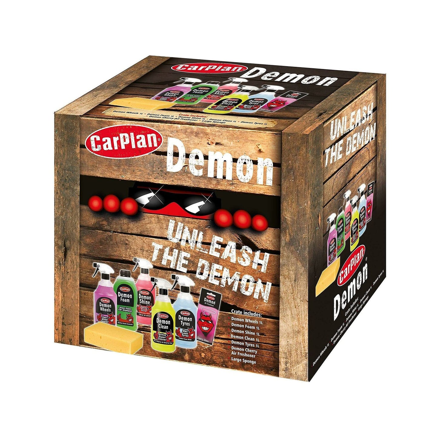 CarPlan Demon 7pc Car Care Gift Pack - Includes Demon Shine, Wheels, Foam, Tyres & More