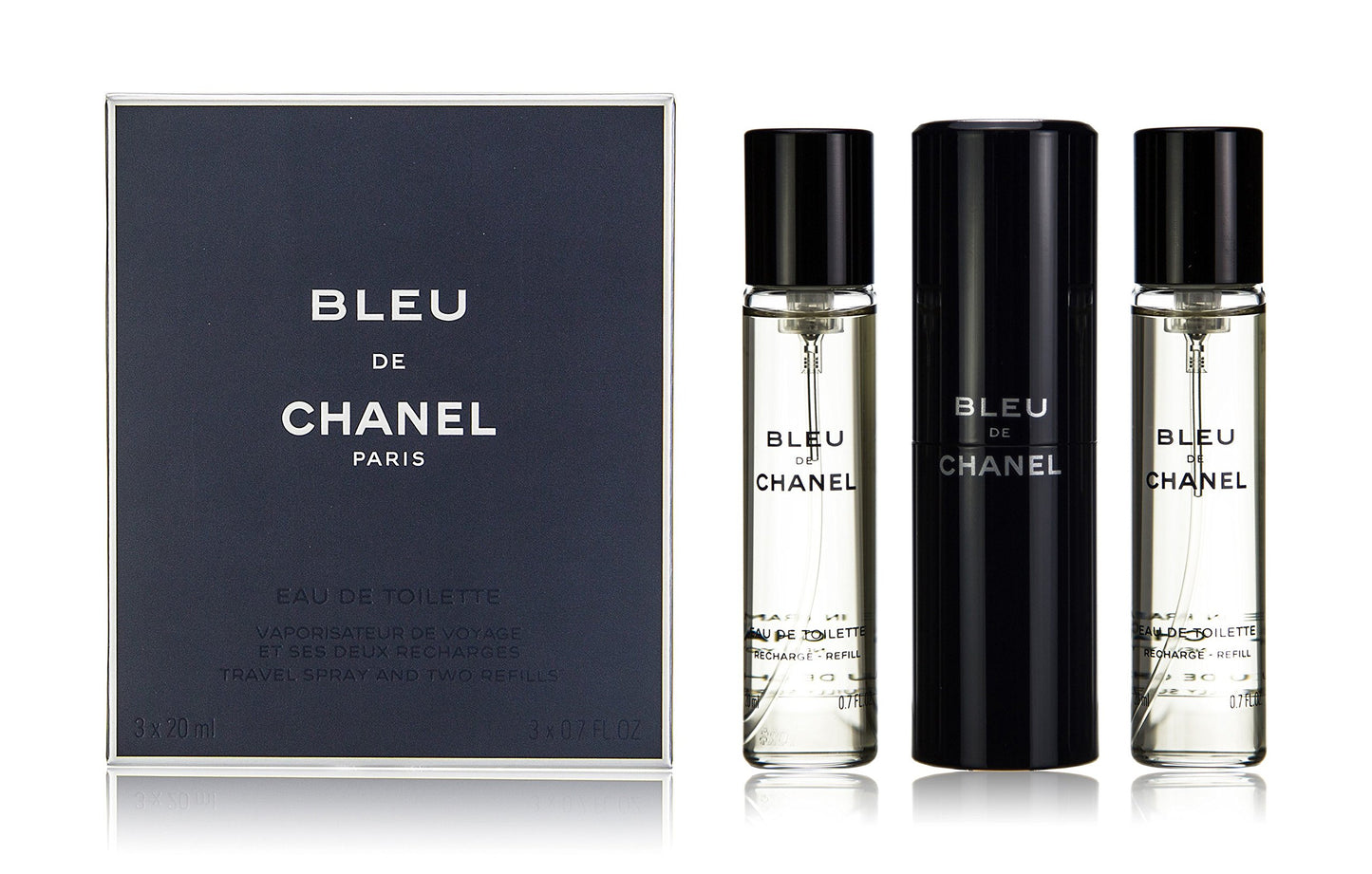 Chanel Bleu De Chanel Eau De Toilette Travel Spray & Two Refills 3x20ml