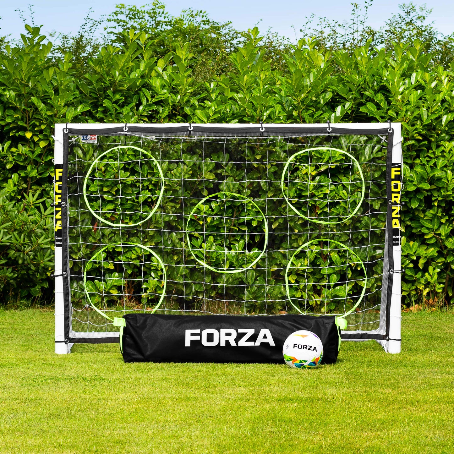 - FORZA Football Goal | 6ft x 4ft Kids Garden Goal with PVC Posts & Net | Optional Target Sheet, Ball & Bag (Goal, Bag, and Target Sheet) -