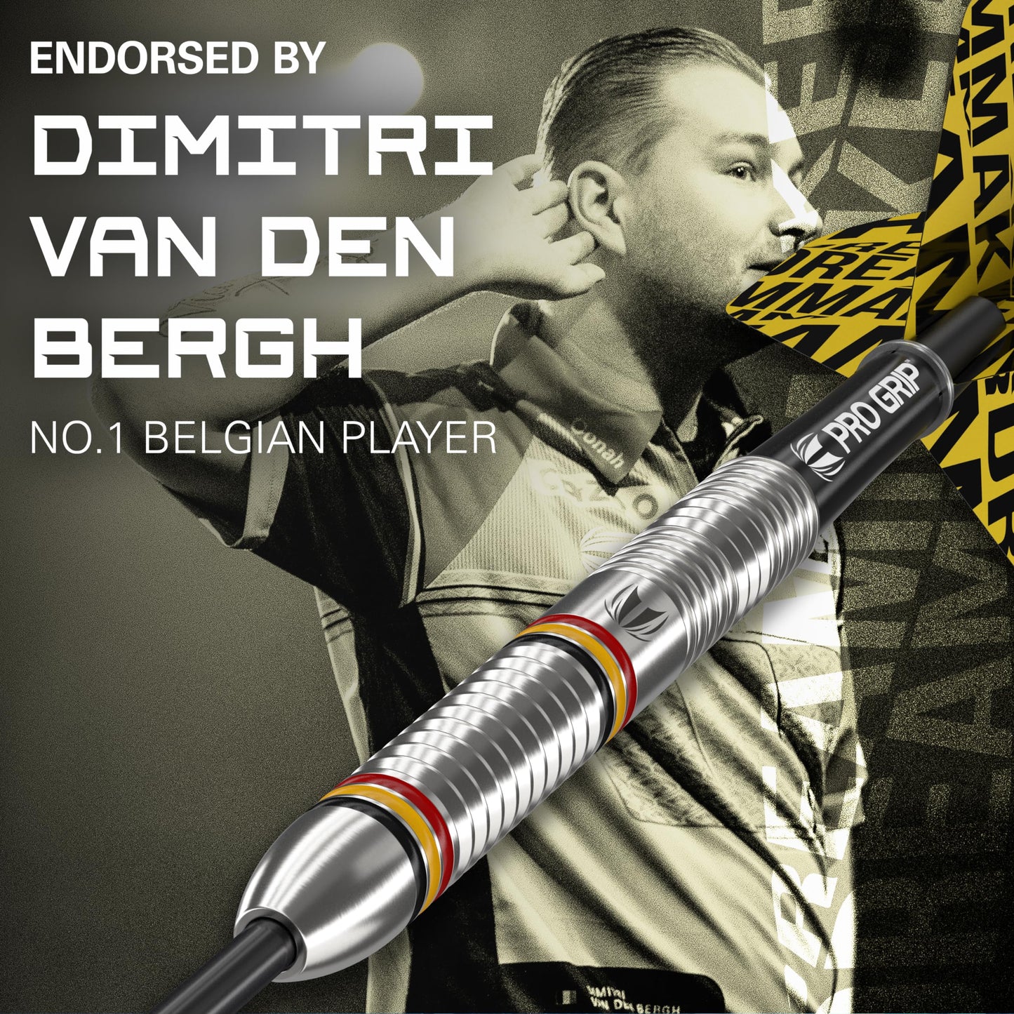 - TARGET Darts | Dimitri van den Bergh Dimi | 24G | 80% Tungsten Steel | 9 Pro Grip Shafts | 9 Pro Ultra Flights | Dart Wallet Bundle -