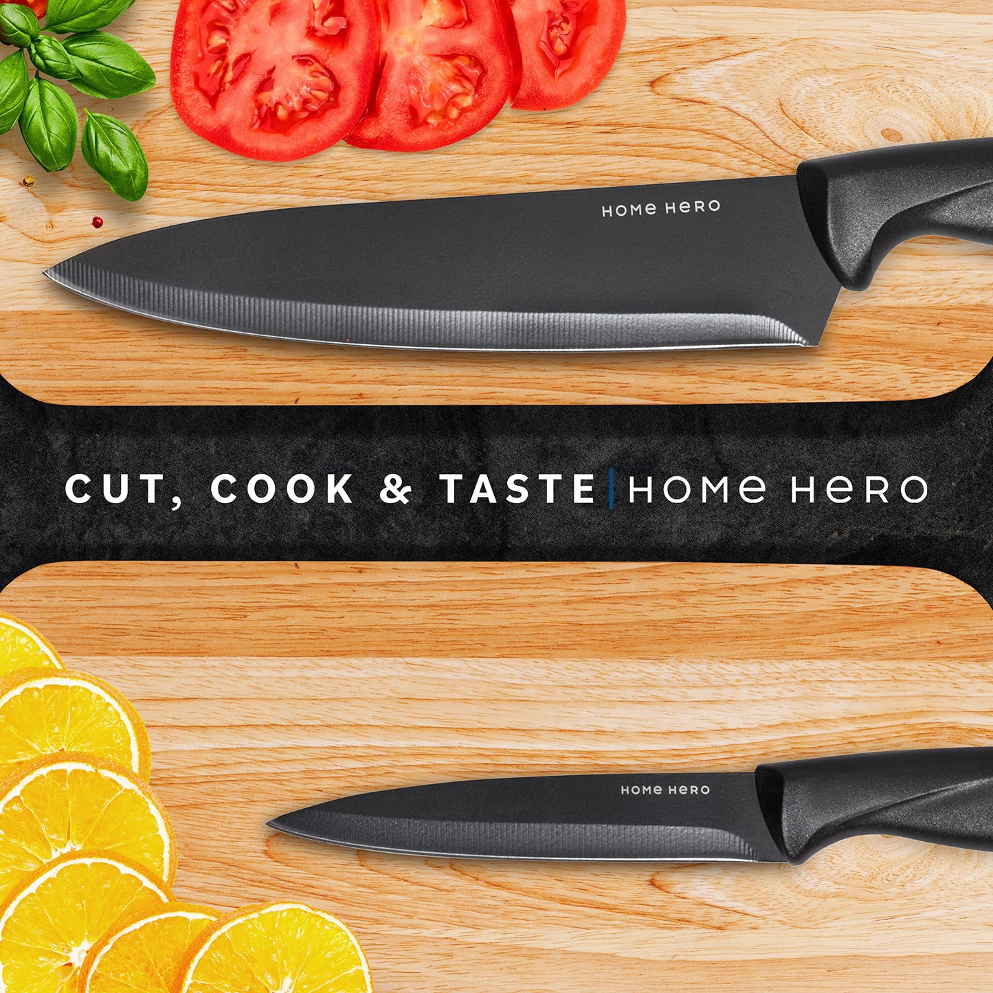- Home Hero Ultra-Sharp Stainless Steel Kitchen Knife Set - Chef Knives Set (7 pcs Set -
