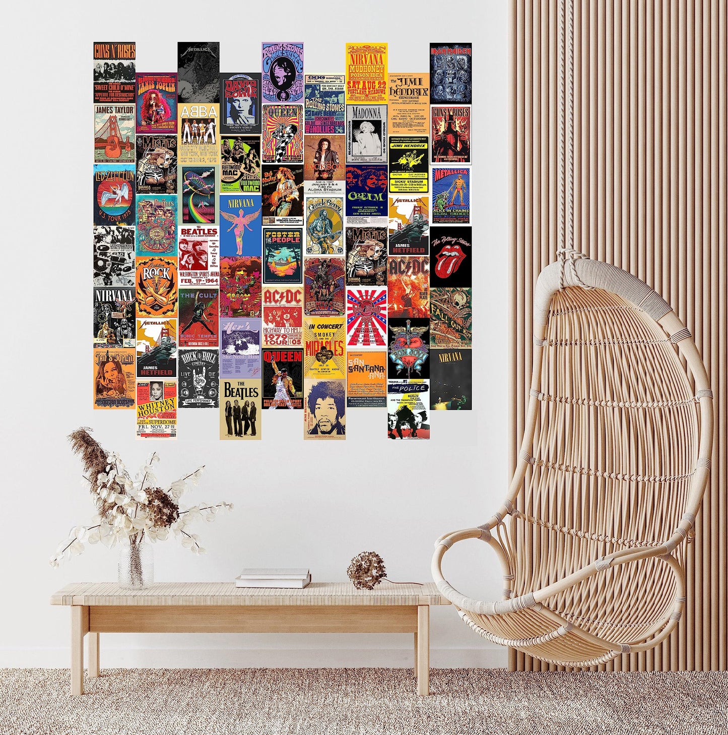 - EDUS 54PCS Vintage Rock Wall Collage Kit | Nirvana/Band Posters | Retro Music Concert Album -
