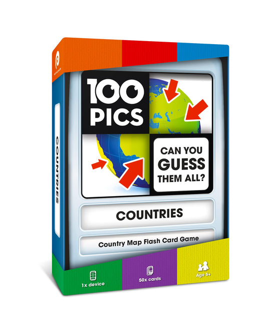 100 PICS Countries of The World Travel Game – Learn 100 Countries with Slide Reveal Cards