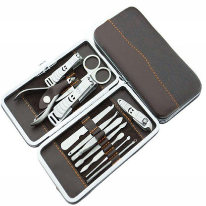 12 Piece Stainless Steel Manicure Pedicure, Cuticle Cutter Nail Clipper Gift set