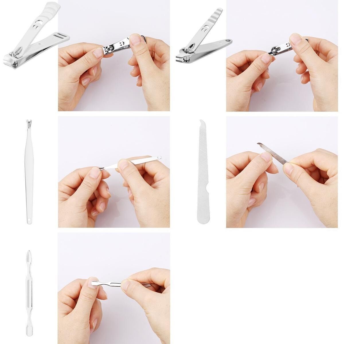 12 Piece Stainless Steel Manicure Pedicure, Cuticle Cutter Nail Clipper Gift set