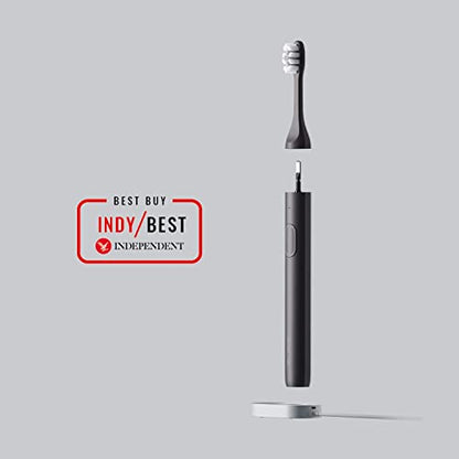 - SURI Sustainable Sonic Toothbrush | Slim and Powerful Electric Toothbrush | Recyclable Plant-Based Head | 2 Modes | Waterproof |  Charging Stand | Midnight Black -