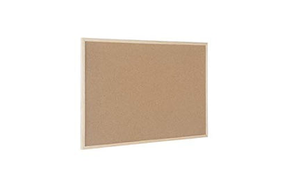 Bi-Office Basic Cork Board, Pine Wood Frame, 90 x 60 cm, brown