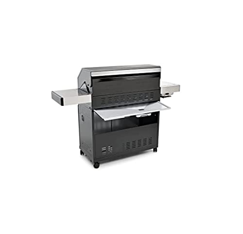 CosmoGrill Premium Black 7 Gas Burner 6+1 Barbecue Grill with Waterproof Cover, Stainless Steel Ceramic Searer, Built-in Temperature Gauge for Home Garden Party Outdoor BBQ Cooking