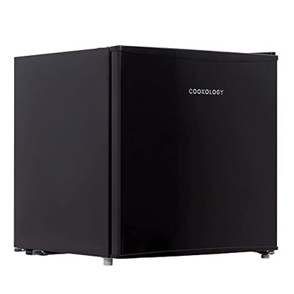 Cookology MFR45BK Small Table Top Mini Fridge for Counter Tops 46 Litre Capacity, Reversible Door, Adjustable Temperature Control and Legs with Chiller Box - In Black