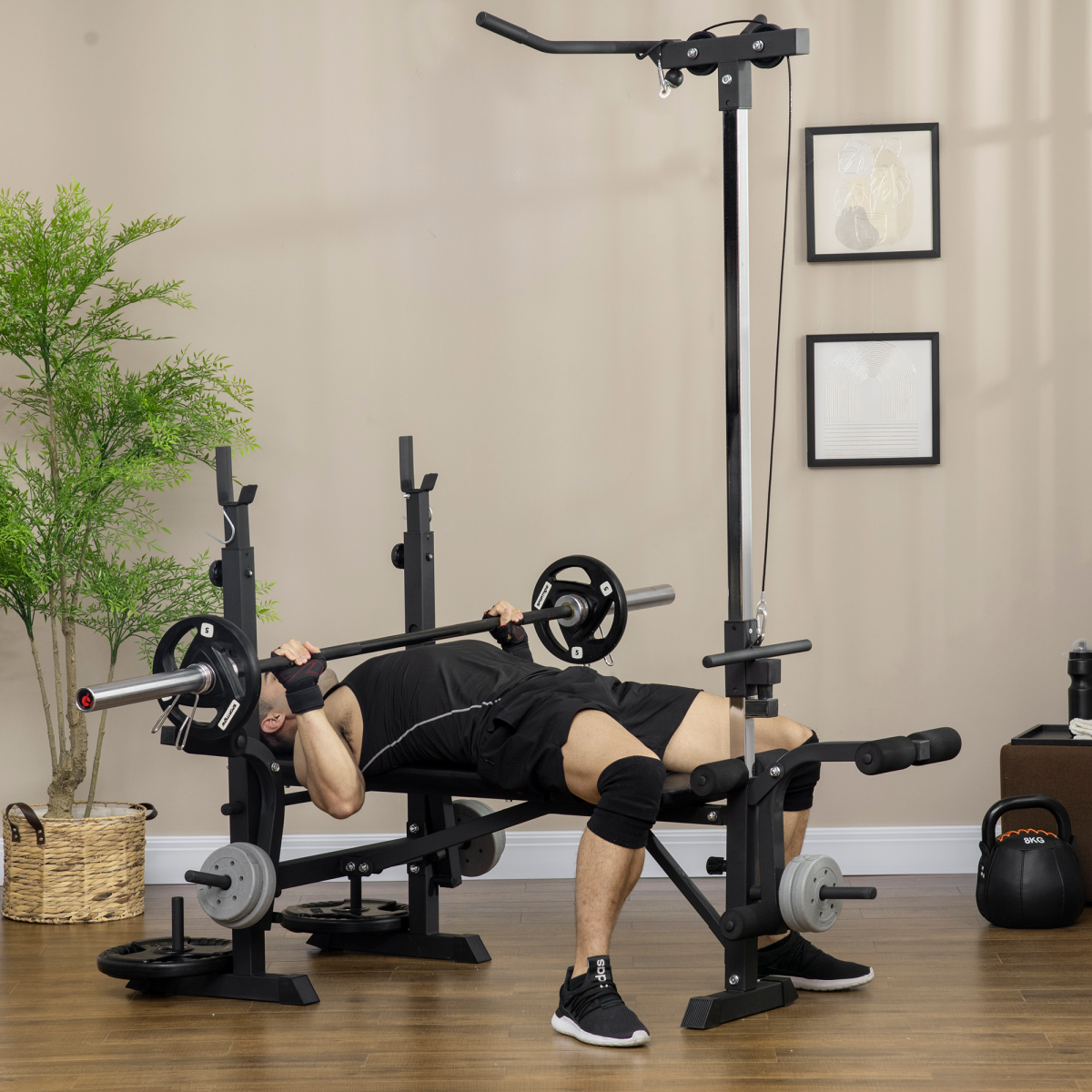 HOMCOM Adjustable Weight Bench Multifunction Full Body Workout Bench