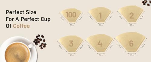 400 Size 2 Coffee Filter Paper Cones, Unbleached by EDESIA ESPRESS