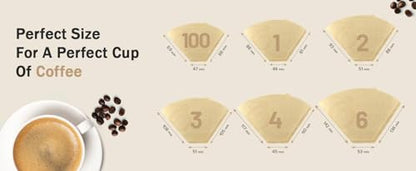 400 Size 2 Coffee Filter Paper Cones, Unbleached by EDESIA ESPRESS