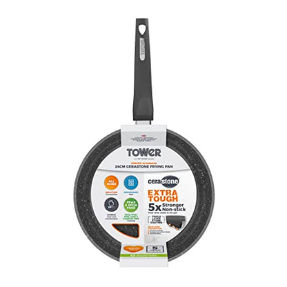 - Tower Cerastone T81232 Forged Frying Pan | Non-Stick Coating | Soft Touch Handles -