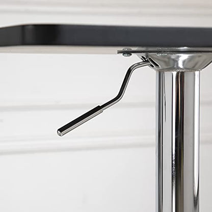 - HOMCOM Modern Height Adjustable Counter Bar Table | 360° Swivel Tabletop | Electroplating Metal Base -
