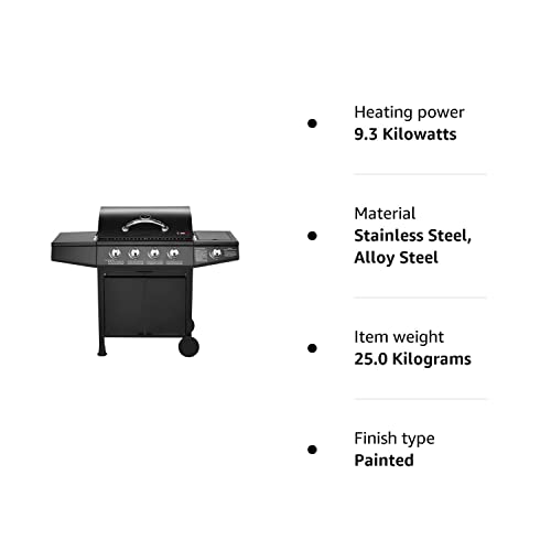 CosmoGrill 4+1 Series Gas BBQ with Side Barbecue Burner and Storage (4+1 BBQ with Cover)
