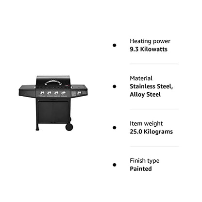 CosmoGrill 4+1 Series Gas BBQ with Side Barbecue Burner and Storage (4+1 BBQ with Cover)