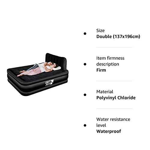 - Get Fit Air Bed With Built In Electric Pump | Premium Double Airbed | Quick Blow Up Bed -
