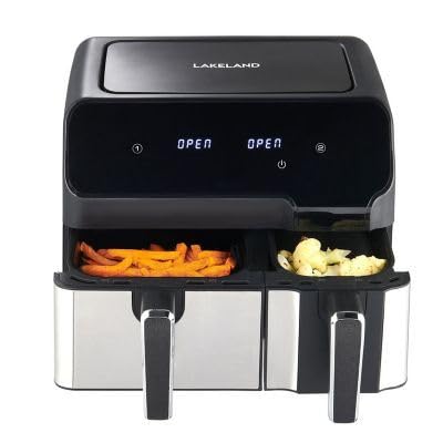 - Lakeland Dual Basket Air Fryer 8L  | 5L & 3L Independent Non-Stick Cooking Baskets -