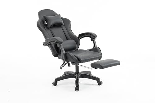 - Millhouse Gaming Racing Desk Chair | Adjustable Computer Office Chair | Lumbar with Footrest and Head Pillow -