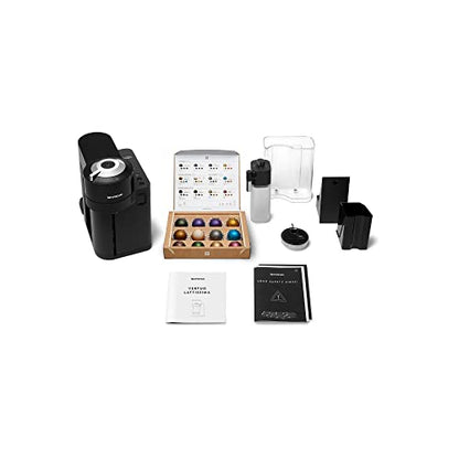 De'Longhi Nespresso Vertuo Lattissima ENV300.B, Automatic Coffee Machine with Automatic Milk Frother, Single-Serve Capsule Coffee Machine, 5 Cup Sizes, 1500W, Matt Black & Glossy