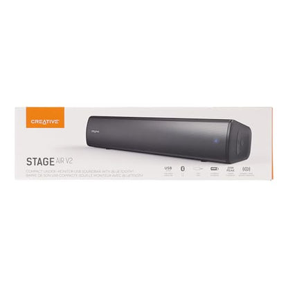 CREATIVE - Stage Air V2 Compact Under-monitor Soundbar, Black
