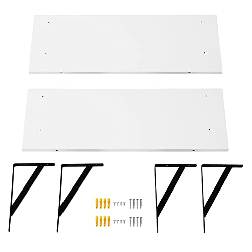 - SONGMICS Floating Shelves | Set of 2 Wall Shelves | 60 x 21 x 14 cm | Wooden Shelves with High Gloss Finish | White LWS02WB -
