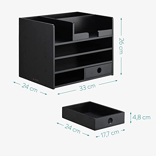 - Navaris Bamboo Desk Organiser  | Wooden Desktop Storage Drawers and Compartments -