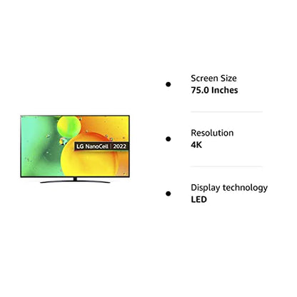 - LG NanoCell NANO76 75" | 4K Smart TV -