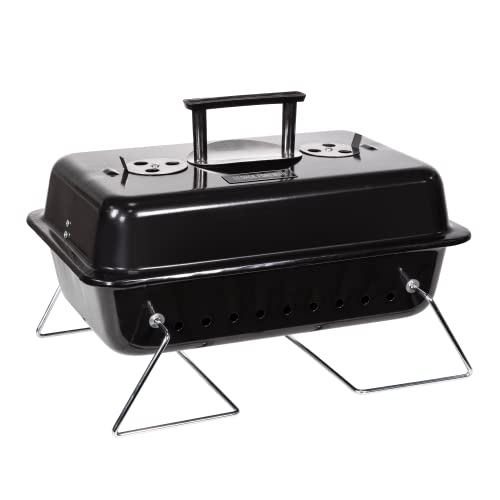 - George Foreman | On-The-Go Portable Charcoal BBQ | Sturdy Foldable Legs -