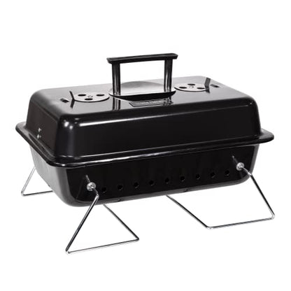 - George Foreman | On-The-Go Portable Charcoal BBQ | Sturdy Foldable Legs -
