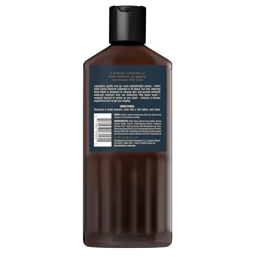 CREMO - Reserve Collection Palo Santo Body Wash For Men - Luxury Fragrance Shower Gel - 473ml
