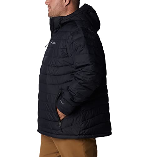Columbia Men's Powder Lite Hooded Jacket Hooded Puffer Jacket, BLACK, Size L