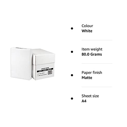 - Value Copier Paper Multifunctional Ream-Wrapped 75/80gsm A4 White -