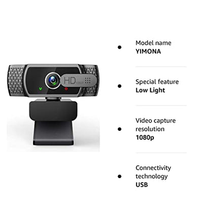 - Webcam for PC with Microphone - 1080P FHD Webcam with Privacy Cover & Webcam Mounts,