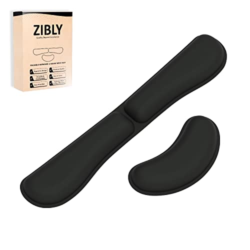 - ZIBLY Wrist Rest Keyboard and Mouse Set - Non-Slip Ergonomic Wrist Cushion Support Pad - Easy Typing, Pain Relief