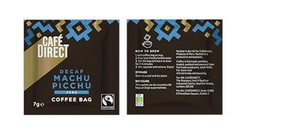 Cafédirect Coffee Bags Machu Picchu Decaff Fairtrade Arabica Coffee 10 x 7g (Pack of 6)