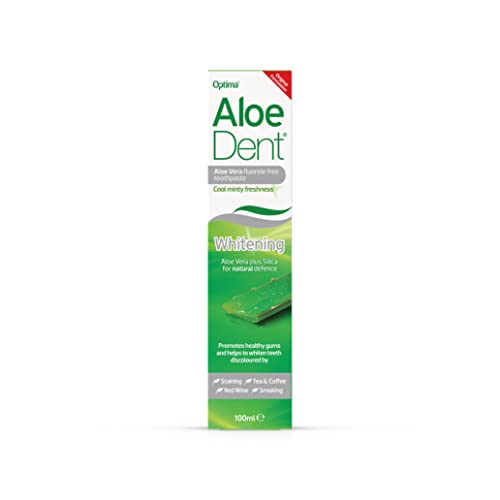 Aloe Dent Whitening Aloe Vera Toothpaste Fluoride Free, Natural Action, Vegan, Cruelty Free , SLS Free, Naturally White, Healthy Gums , 100 ml, packaging may vary