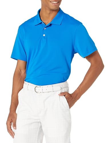Amazon Essentials Men's Slim-Fit Quick-Dry Golf Polo Shirt, Metallic Blue, M