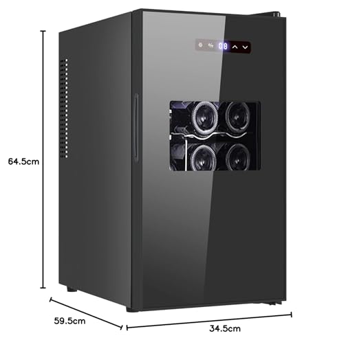 Cookology CWTE18BK Freestanding 18 Bottle Thermo Electric Wine Cooler and Chiller for Counter Top, Digital Temperature Control, Less Noise and No Vibration - In Black