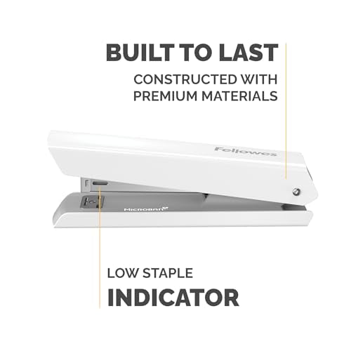 - Fellowes Jam Free Stapler | 20 Sheet Capacity | LX820 Full Strip Antibacterial Manual Stapler -